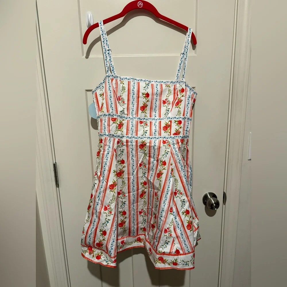 Hill House The Margot Mini Dress Large Color: Pomegranate Stripe NWT - Picture 4 of 7